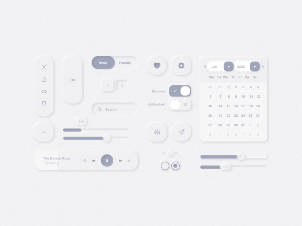 Neumorphic Ui Elements Free Figma Resource Figma Elements