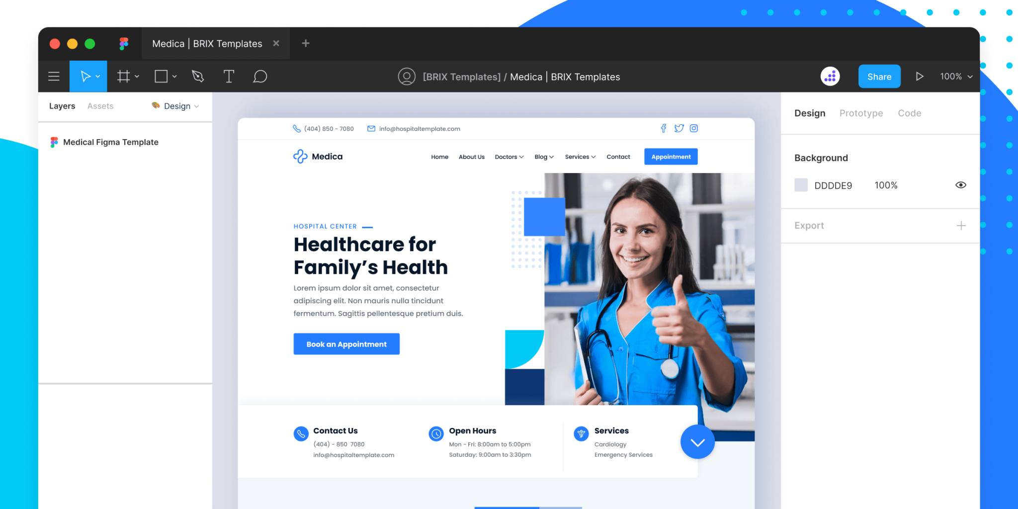 Medica X Hospital Figma Template Free Figma Resource Figma Elements