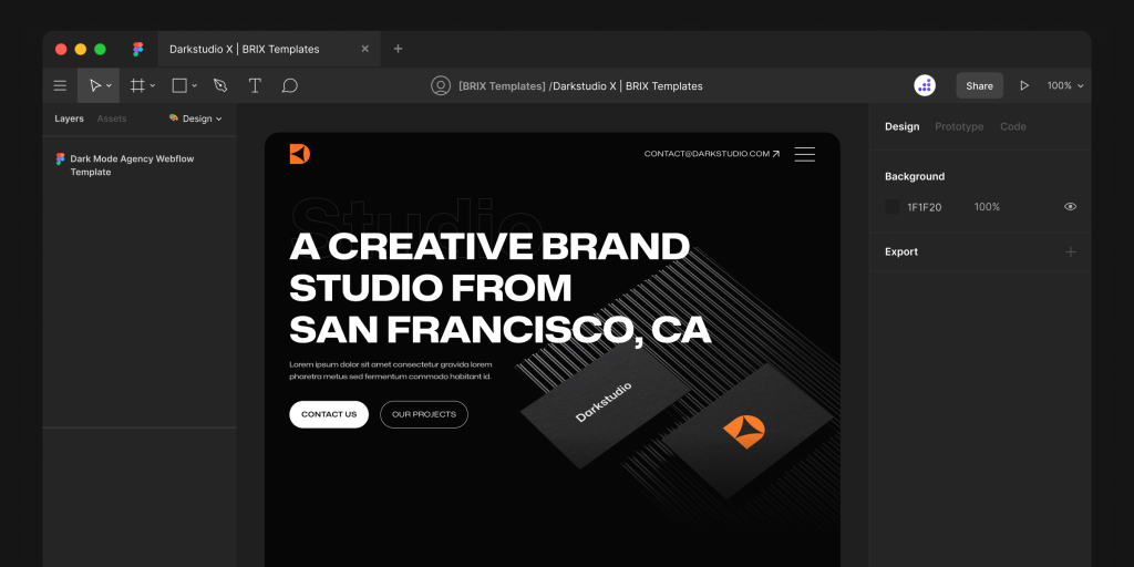 Darkstudio X Dark Mode Agency Figma Template Free Figma Resource