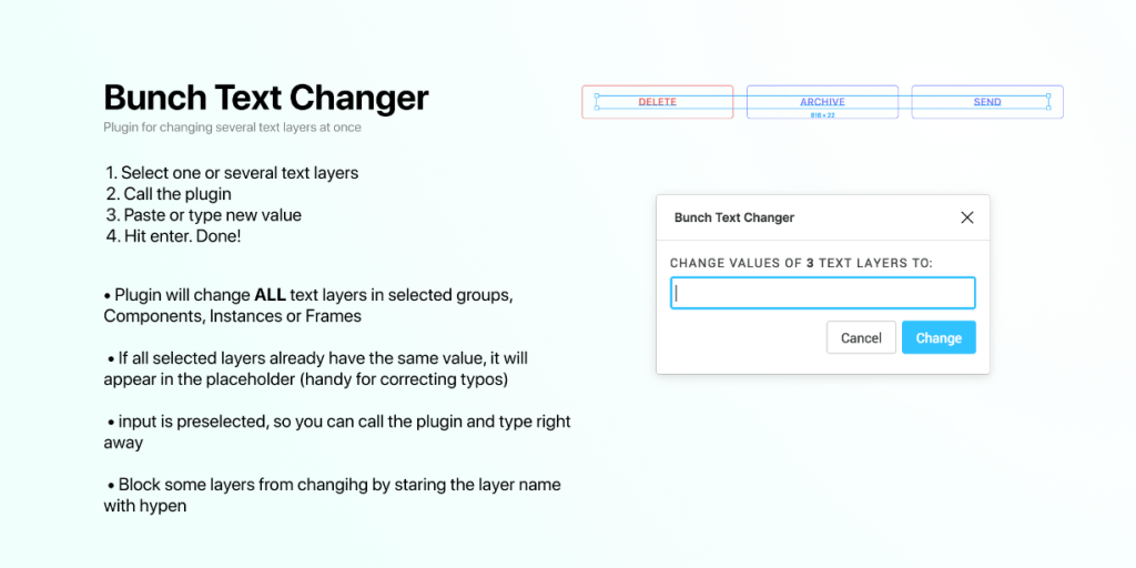 Free Bunch Text Changer Figma Plugin | Figma Elements