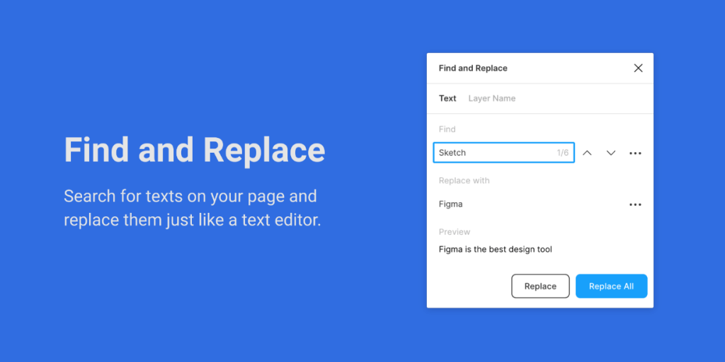 Free Find and Replace Figma Plugin | Figma Elements