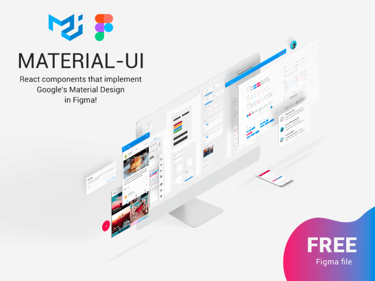 Material React Components UI Kit - Free Figma Resource | Figma Elements