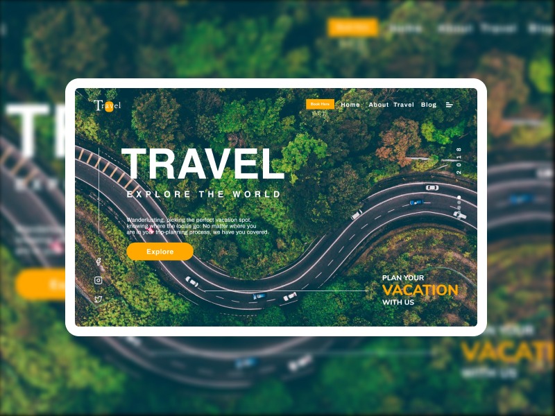 travel landing page figma