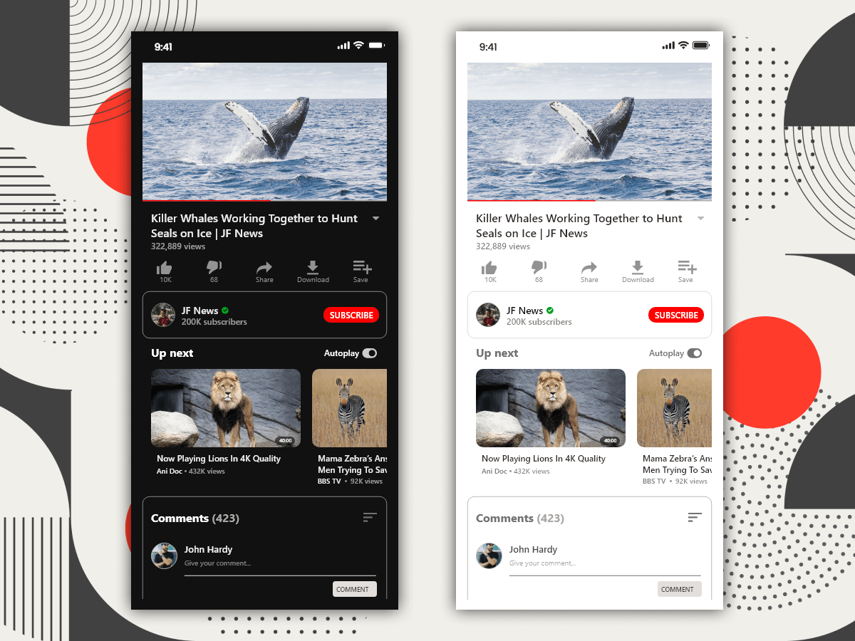 YouTube Mobile Apps - Free Figma Resource | Figma Elements