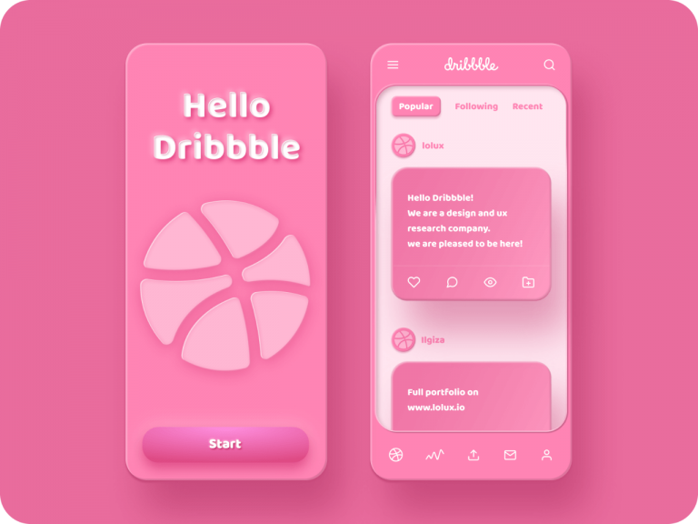 Skeuomorphic Hello Dribbble Free Figma Resource Figma Elements