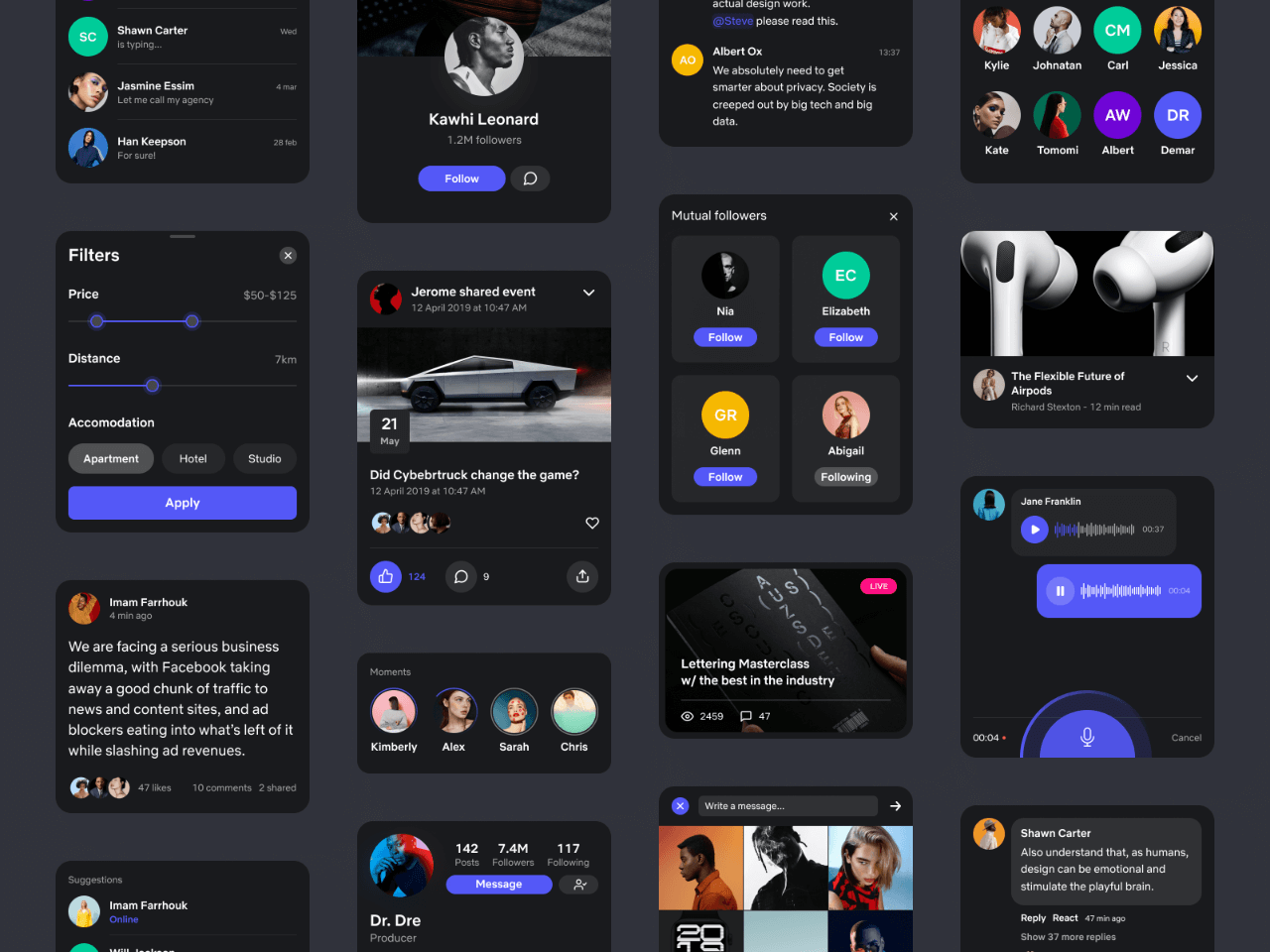 Social Media UI Kit - Free Figma Resource | Figma Elements