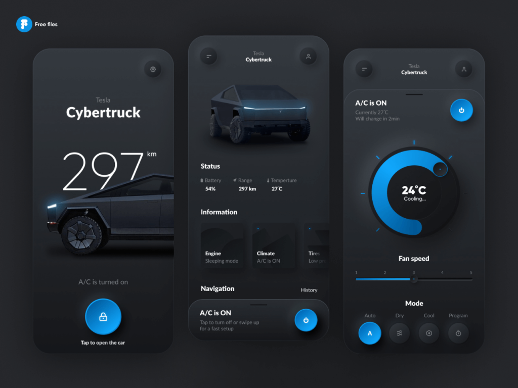 Tesla Figma Tesla Smart App - Free Figma Resource | Figma Elements