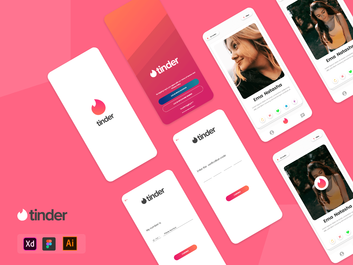 Tinder Redesign Challenge App Free Figma Resource Figma Elements