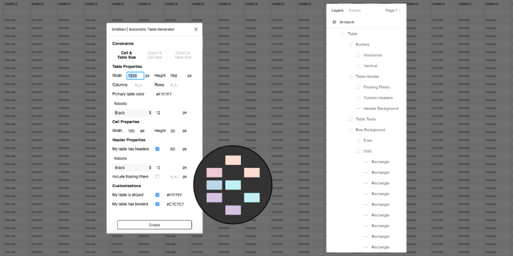Free GridGen Automatic Table Generator Figma Plugin Figma Elements