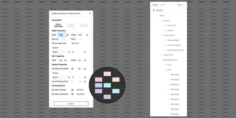 Free GridGen | Automatic Table Generator Figma Plugin | Figma Elements