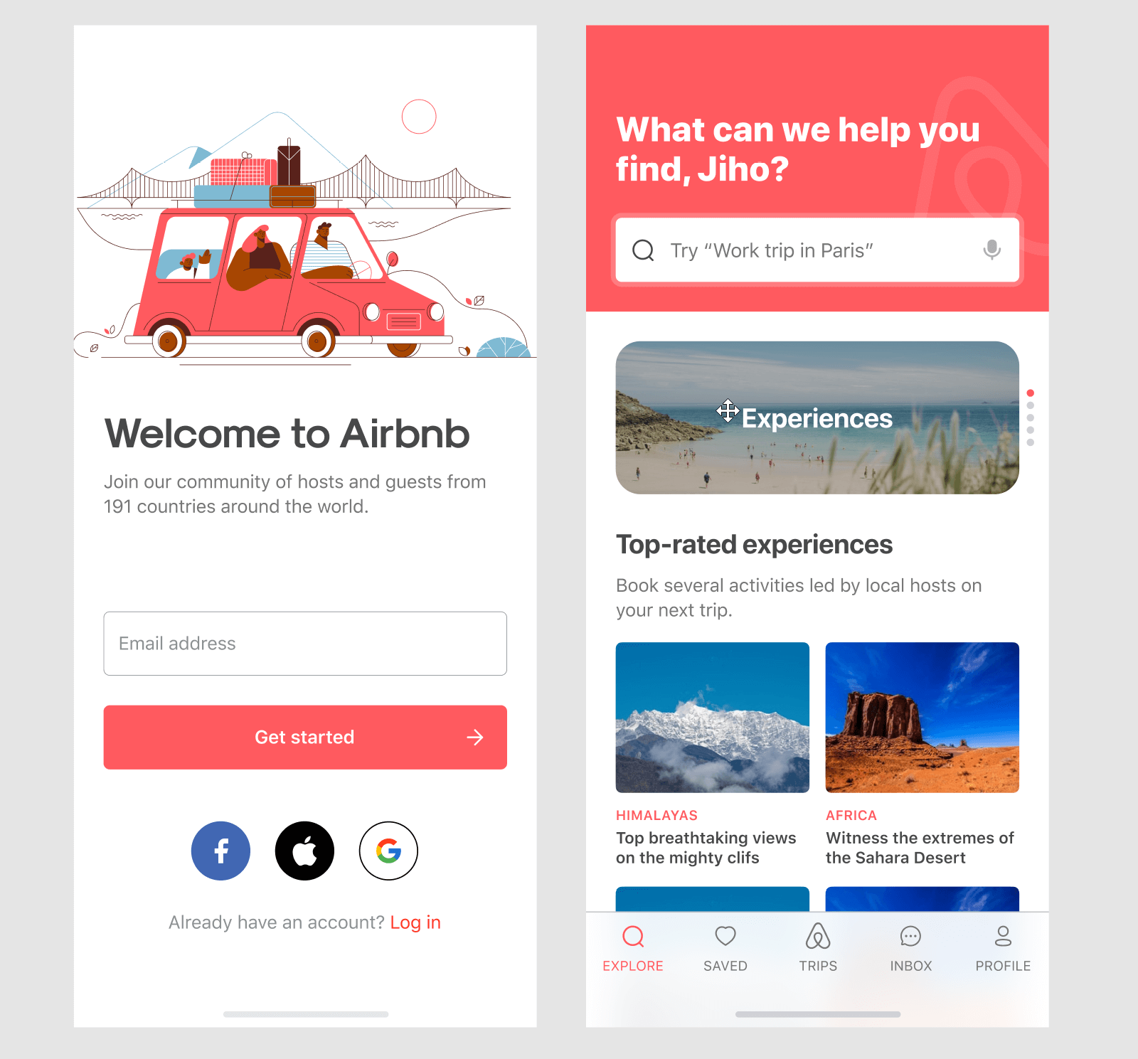 travel booking ui