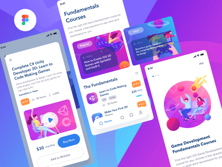 E-learning Mobile - Free Figma Resource | Figma Elements