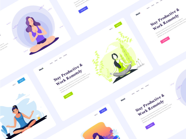 Medi - Meditation Web Headers - Free Figma Resource | Figma Elements