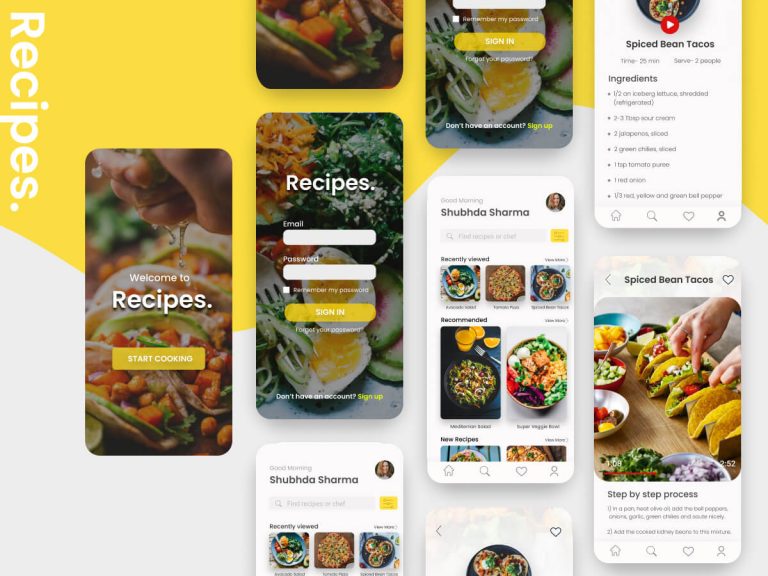 Recipes- Cooking App - Free Figma Resource | Figma Elements