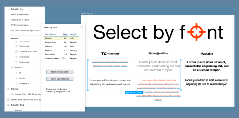 Free Select by Font Figma Plugin | Figma Elements