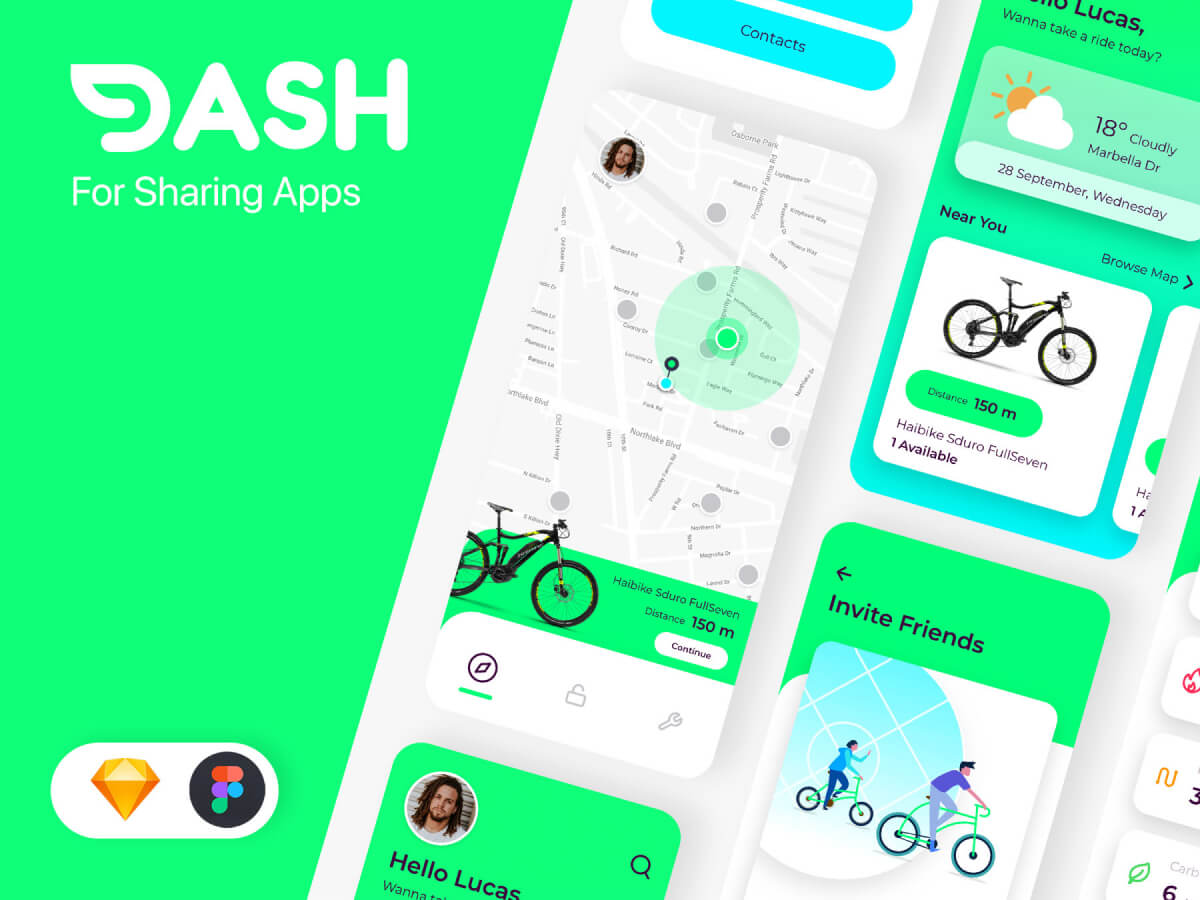 Bike Sharing App Figma UI Kit