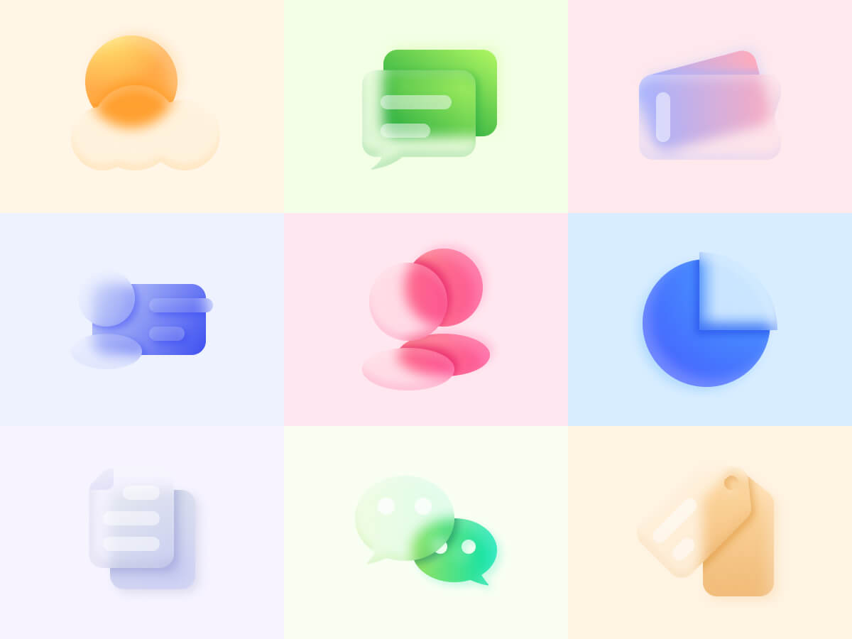 Frosted Glass Icons for Figma