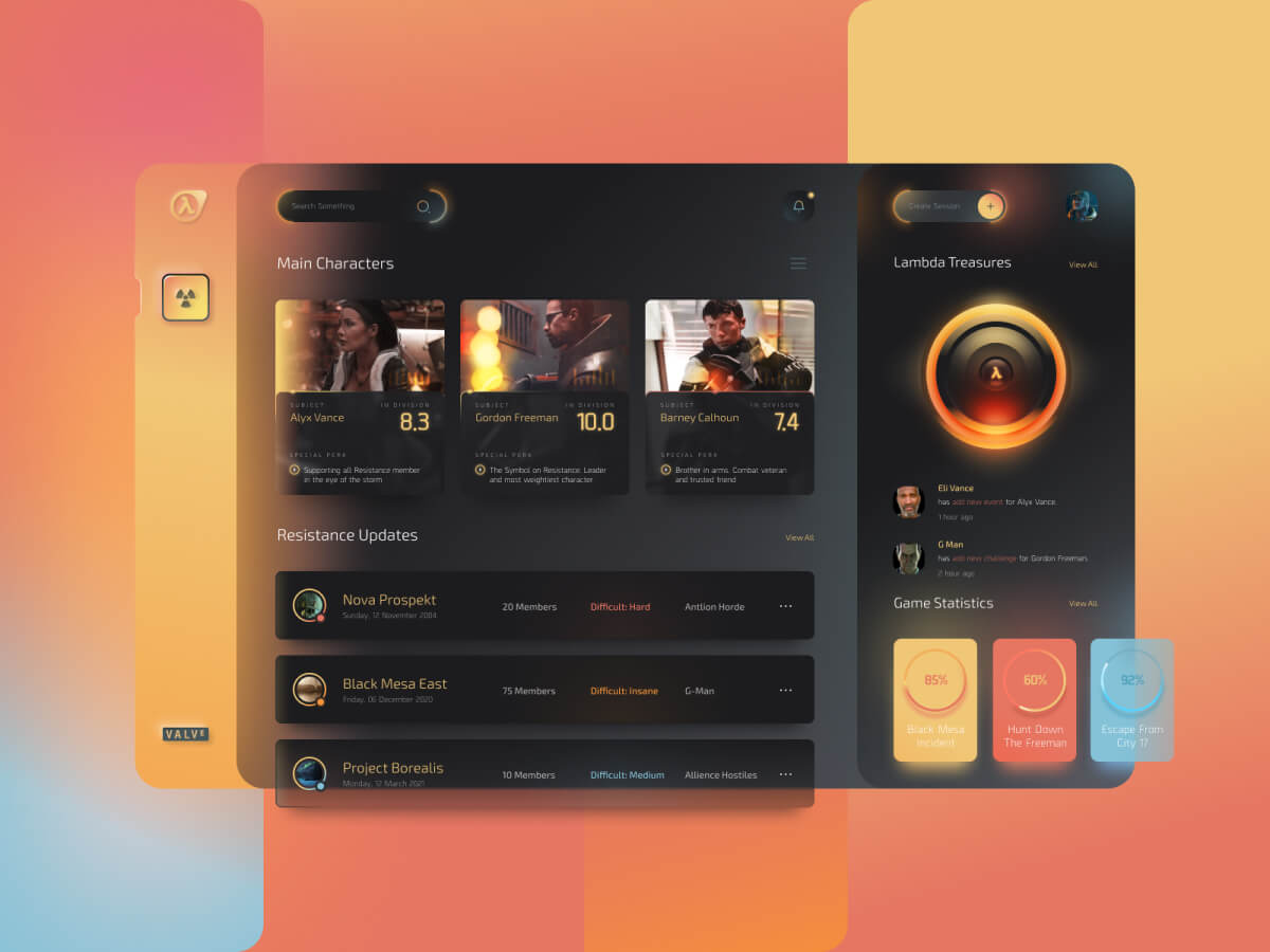 Half-Life Dashboard Figma UI Kit