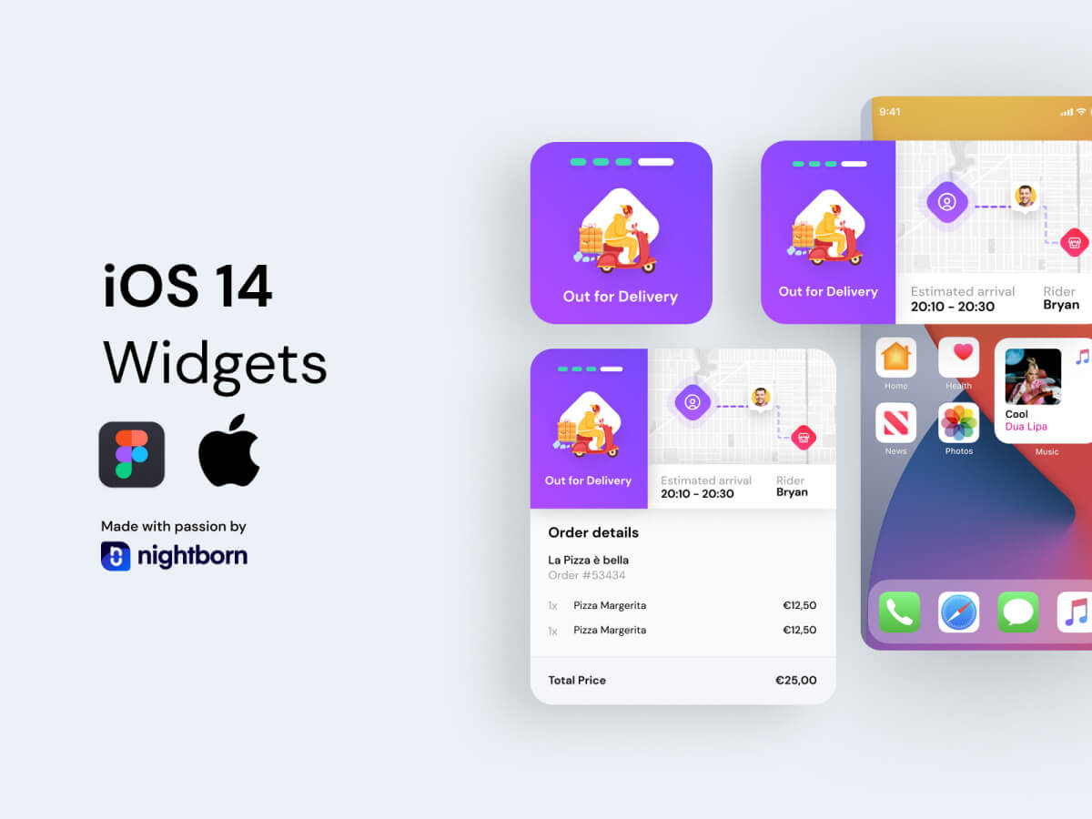 iOS 14 Widgets - Delivery App - Figma UI Kit