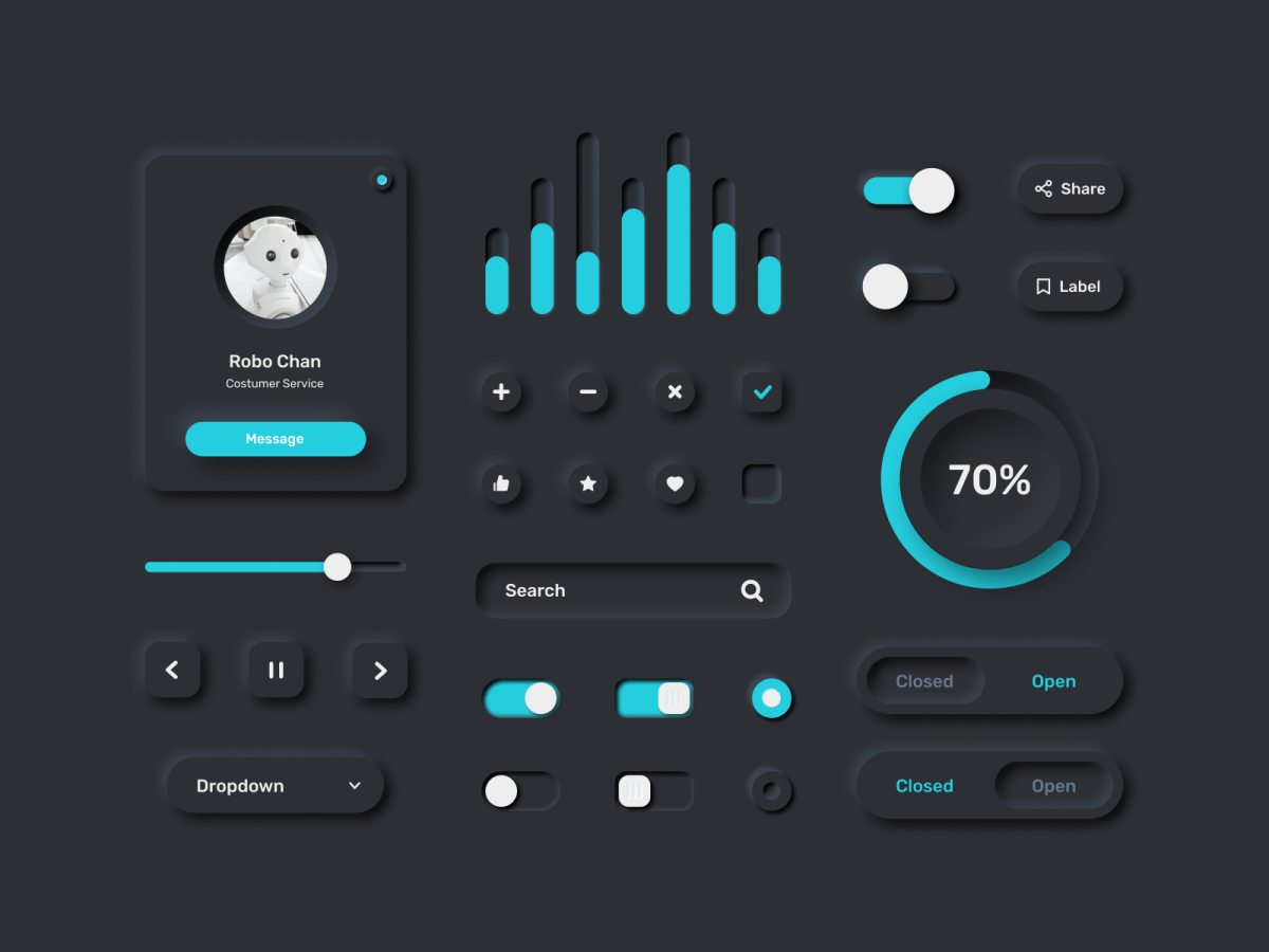 Neumorphism Figma UI Kit