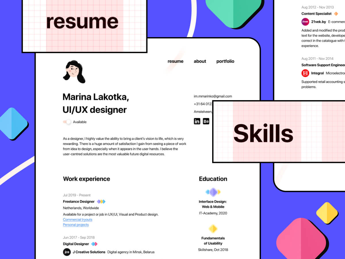 Minimal CV/Resume Figma Template