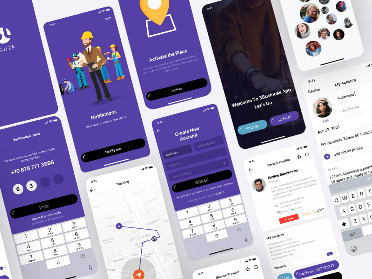 Services App UI Kit Free Figma Resource Figma Elements