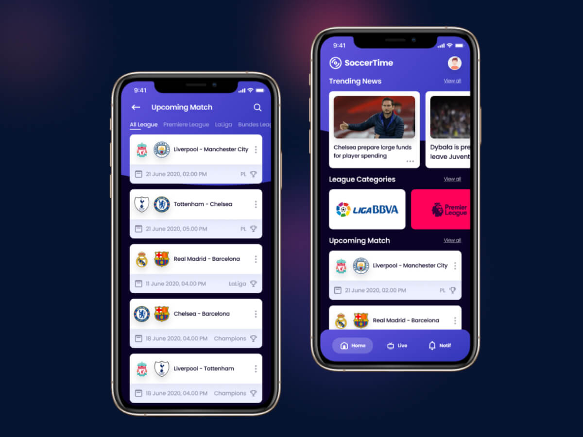 Soccer App Figma UI Kit