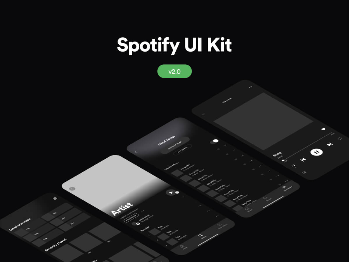 Spotify Mobile Ui Kit Free Figma Resource Figma Elements