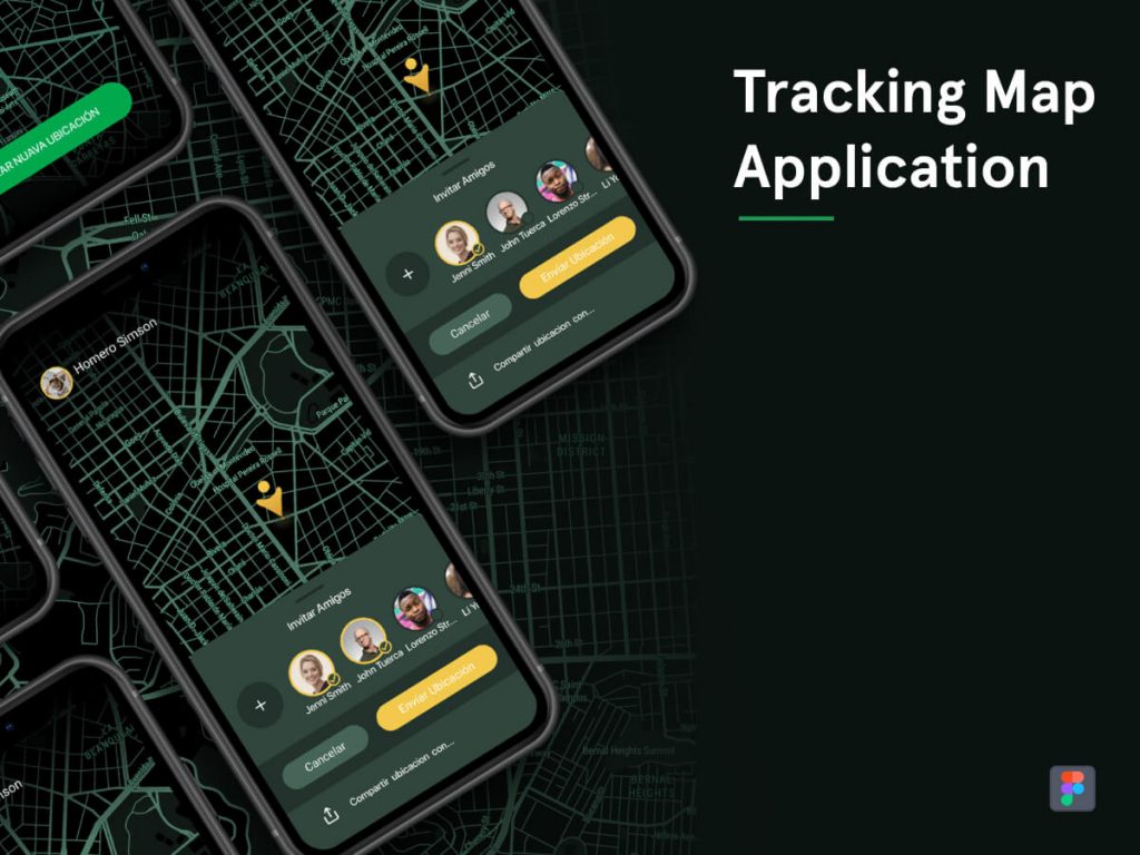 Tracking Map App - Figma UI Kit
