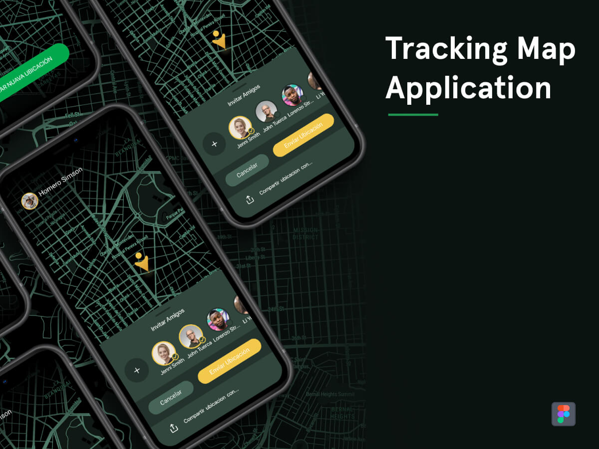 Tracking Map App - Figma UI Kit