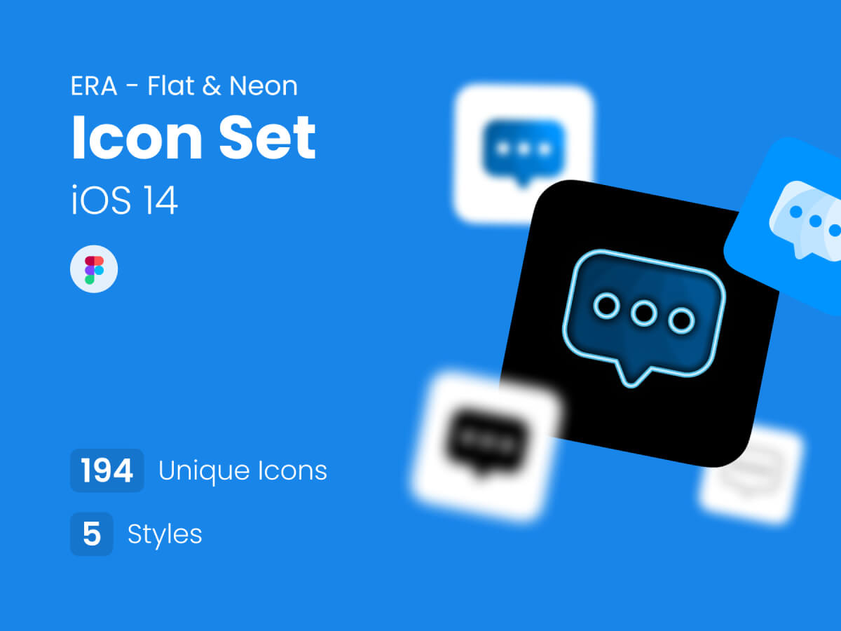 Flat & Neon App Icon Set