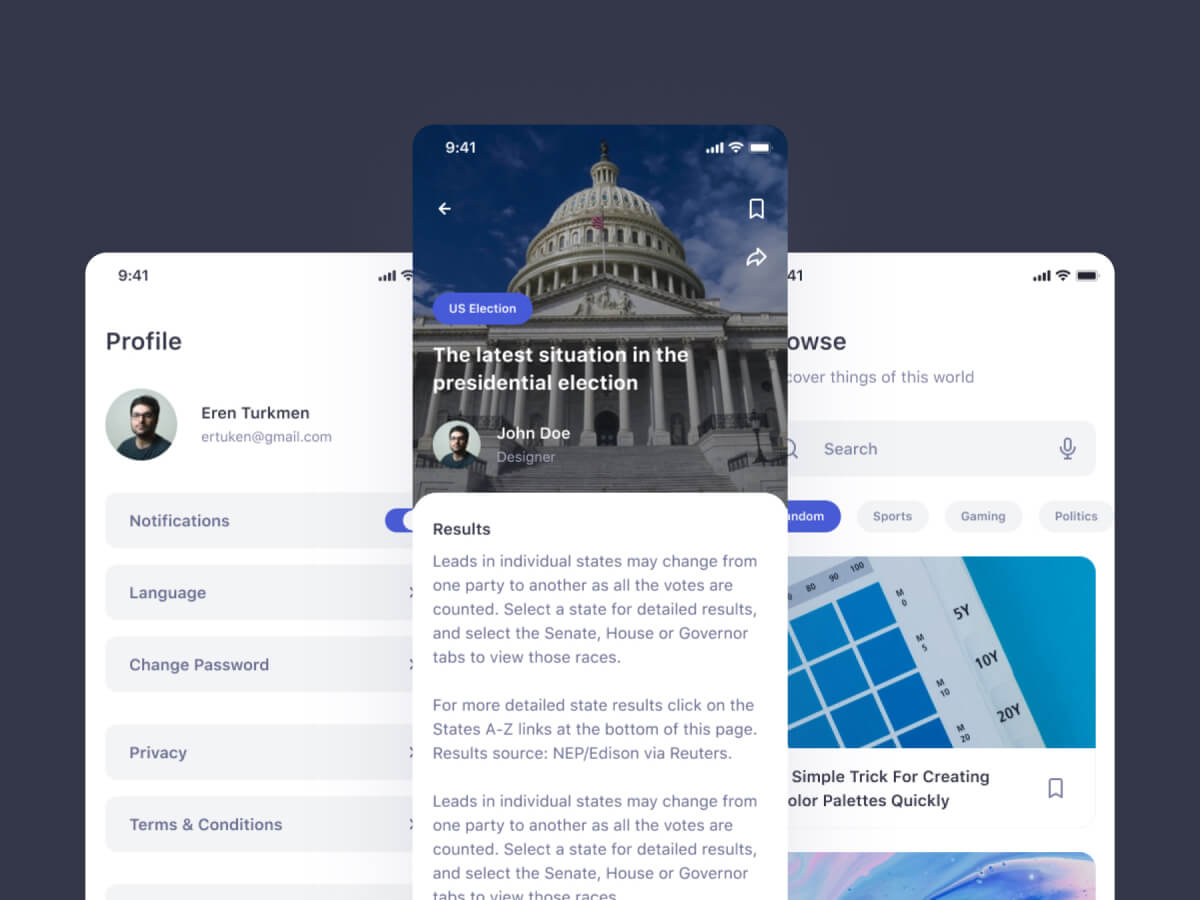 News App UI Kit - Free Figma Resource | Figma Elements