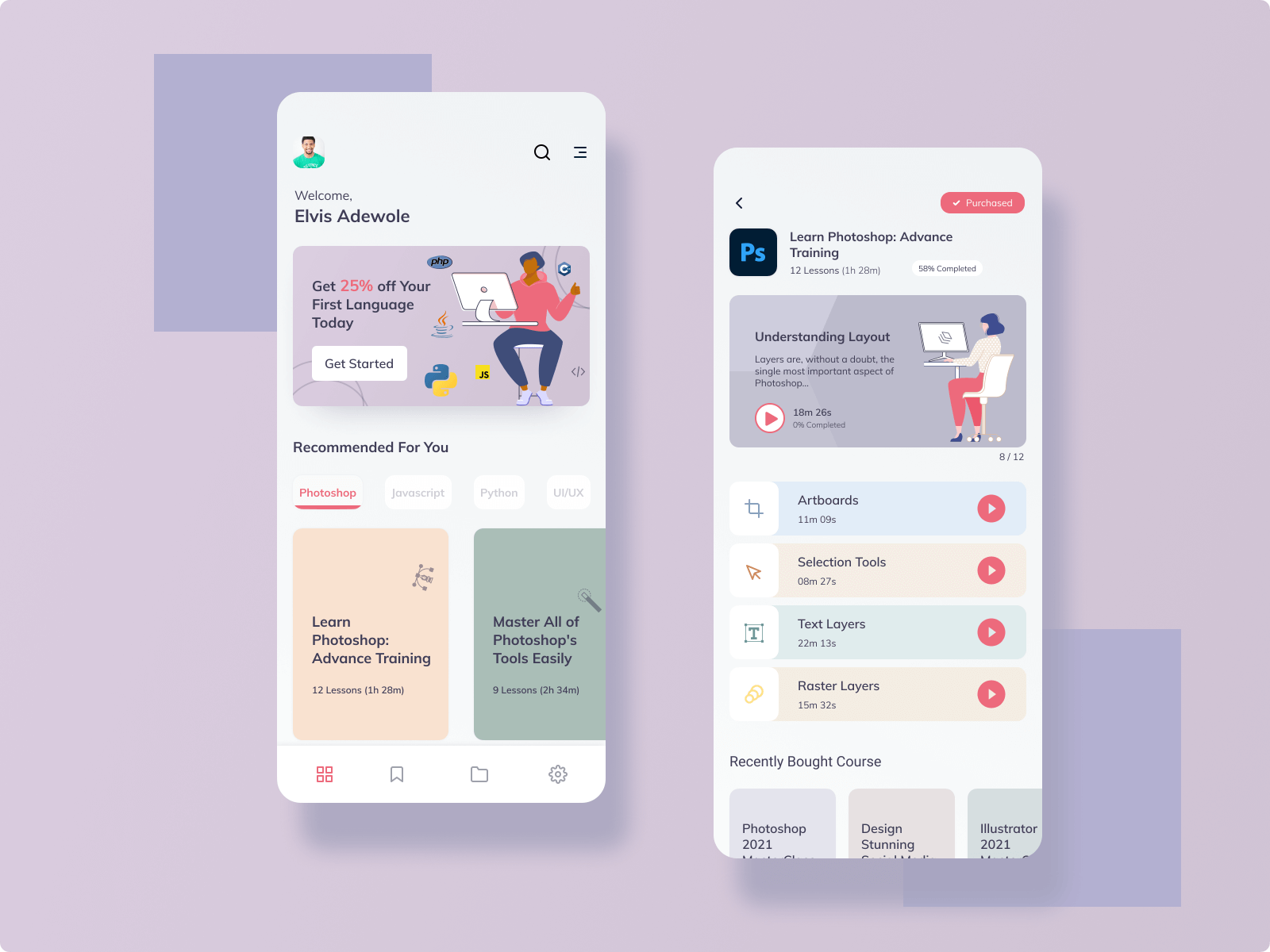 Download The Free E Learning App Ui Design For Figma - vrogue.co