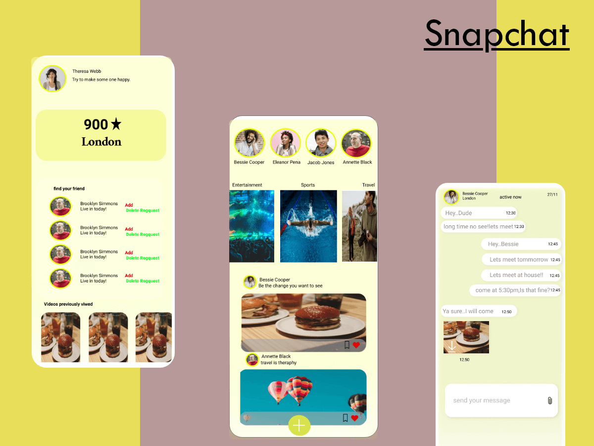 Download Snapchat App Redesign Free Figma Resource Figma Elements