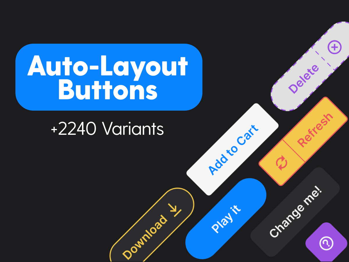 Auto Layout Buttons - Free Figma Resource | Figma Elements