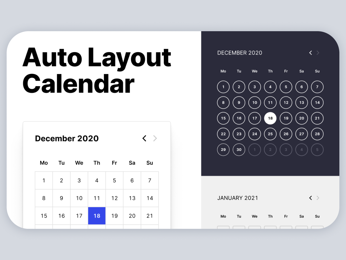 Auto Layout Calendar Free Figma Resource Figma Elements