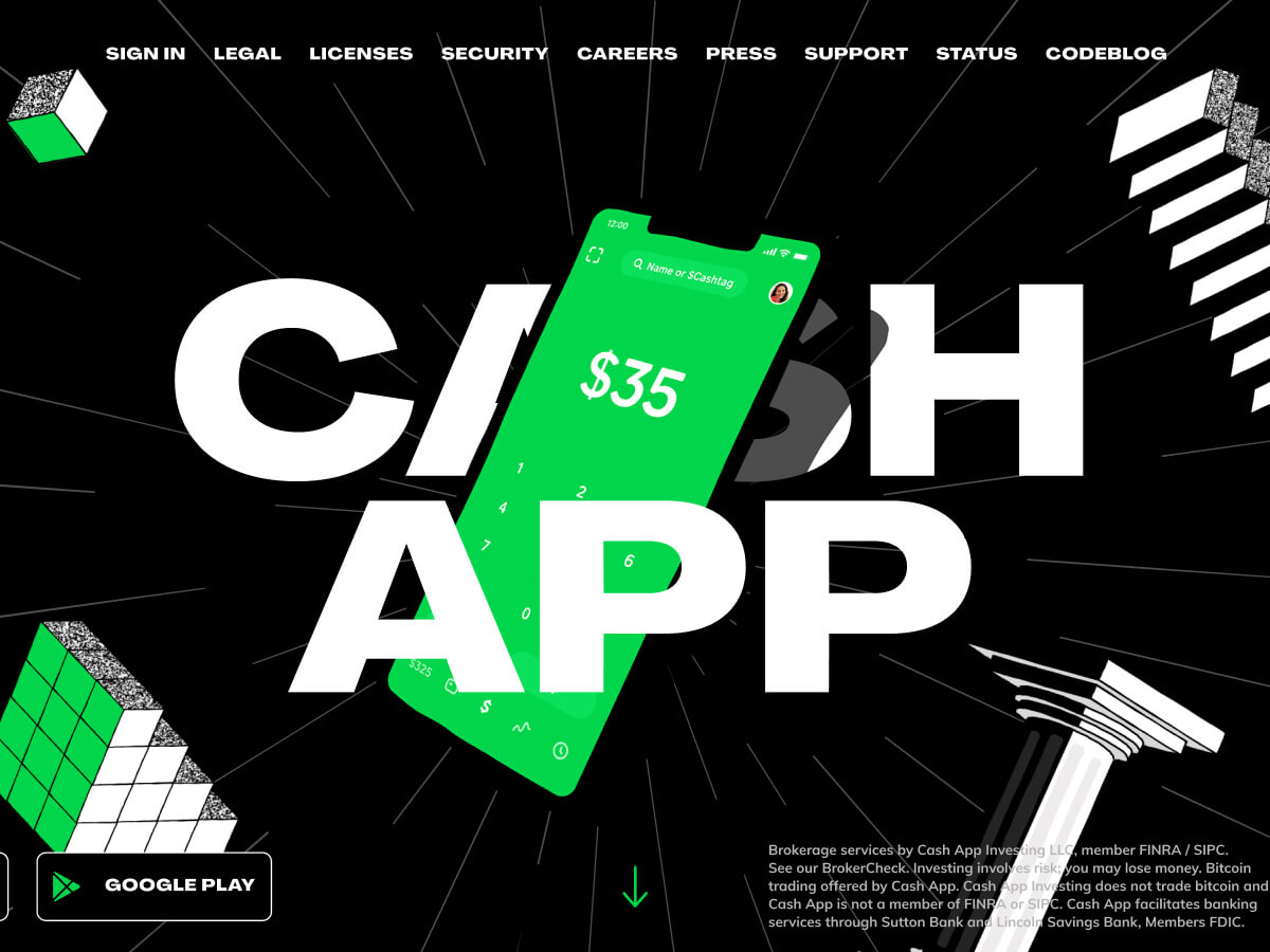 Cash App Landing Page Free Figma Resource Figma Elements