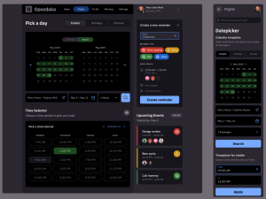 Dark Calendar Template - Free Figma Resource | Figma Elements