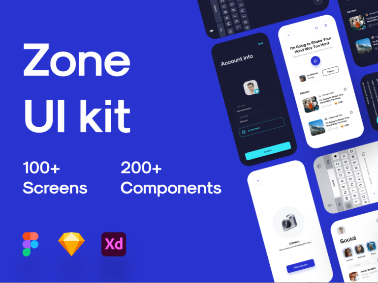 Zone UI Kit - Free Figma Resource | Figma Elements