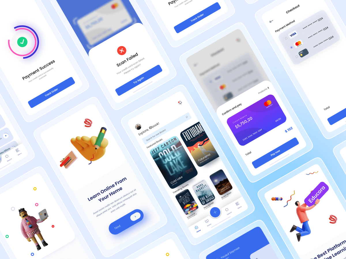 E-learning App UI Kit - Free Figma Resource | Figma Elements