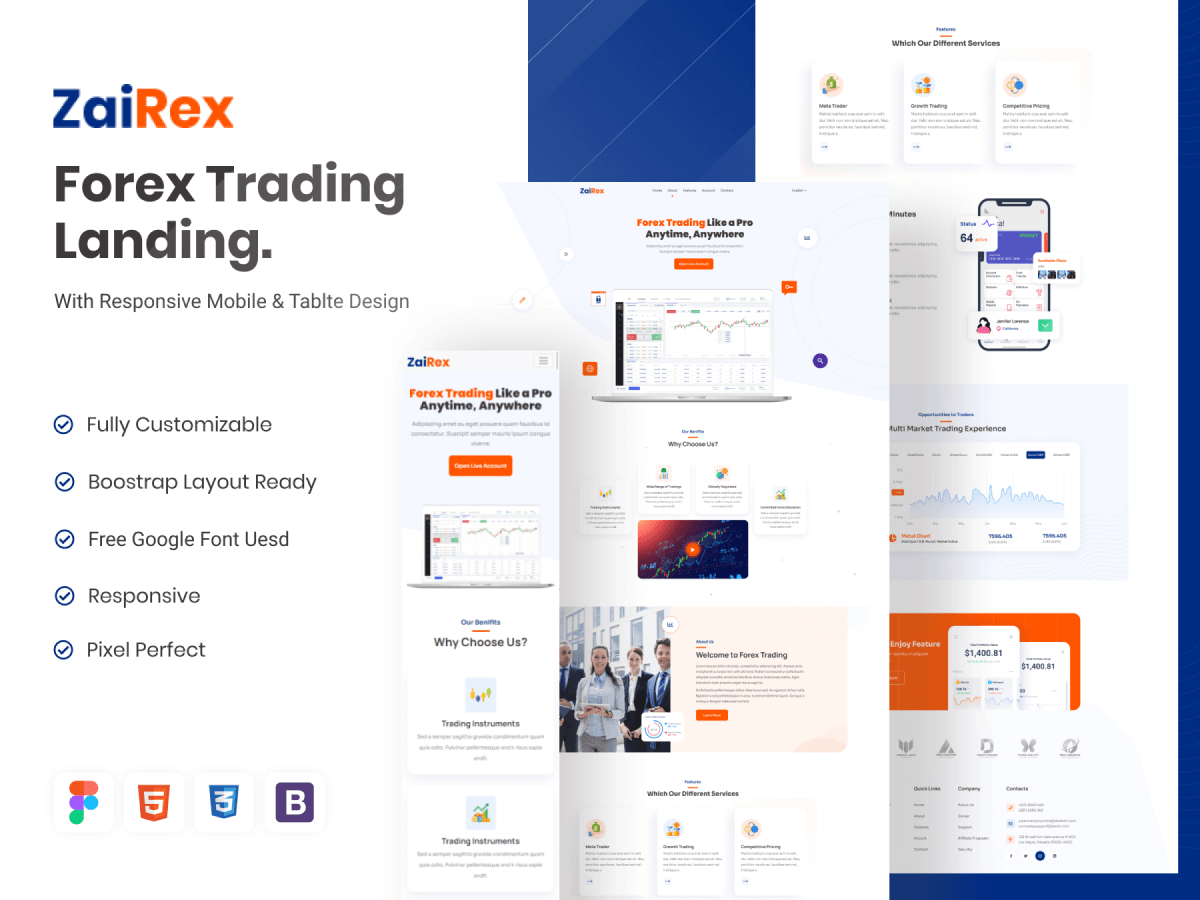 Forex Trading Landing Figma UI Kit