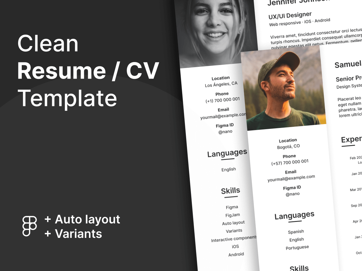 Free Figma Resume Templates