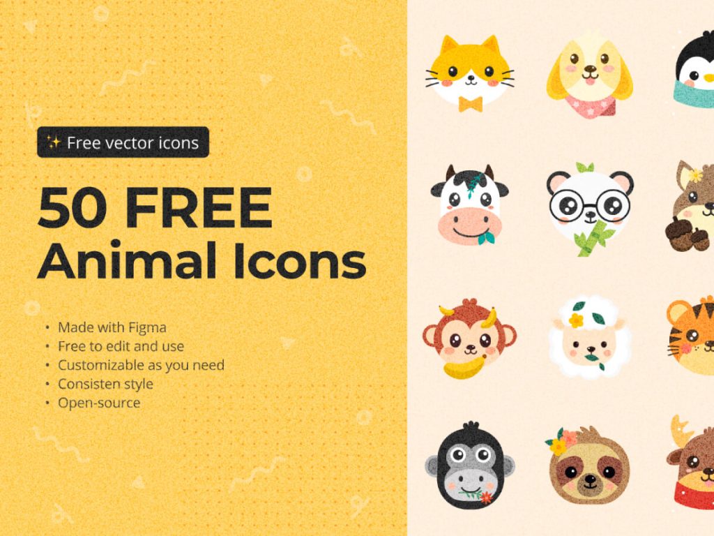 Animal Illustrated Icons Pack - Free Figma Resource | Figma Elements