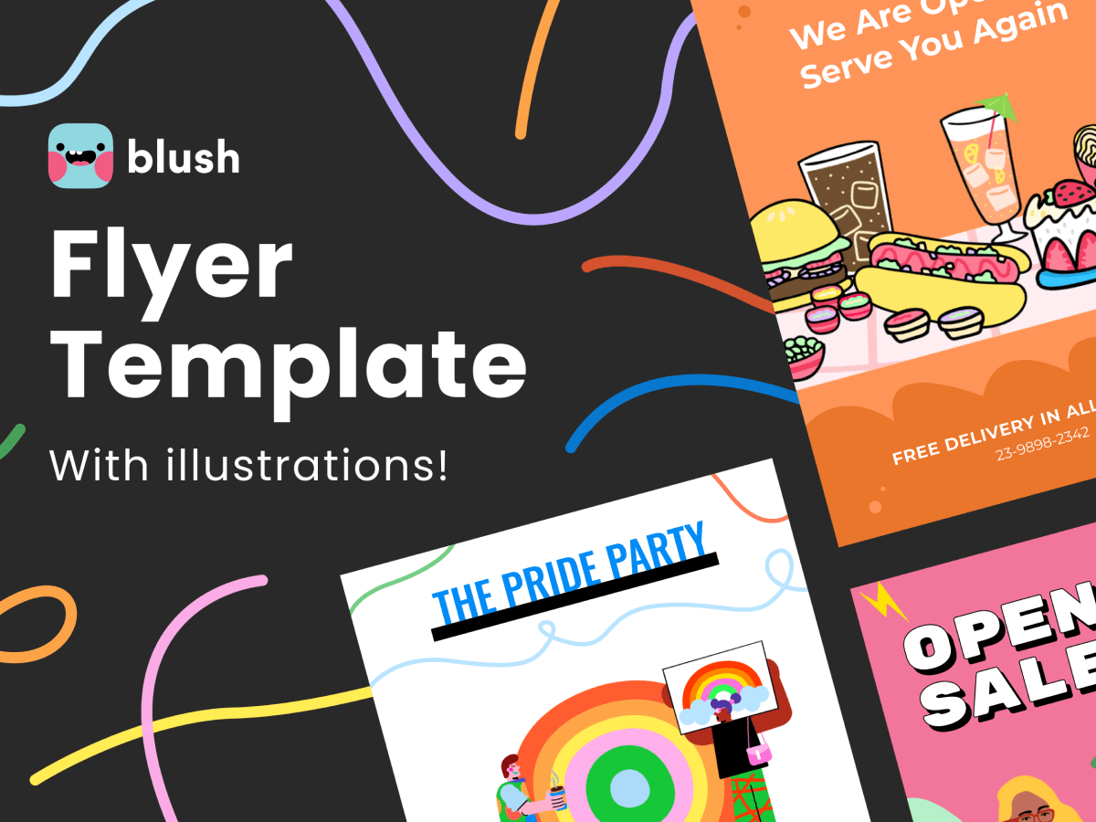 Flyer Template with Illustrations Free Figma Resource Figma Elements