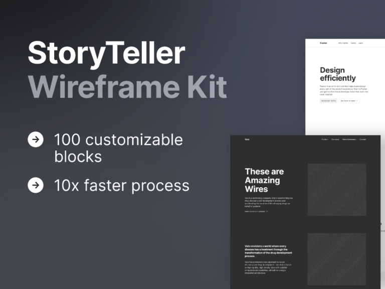 StoryTeller Wireframe Kit - Free Figma Resource | Figma Elements