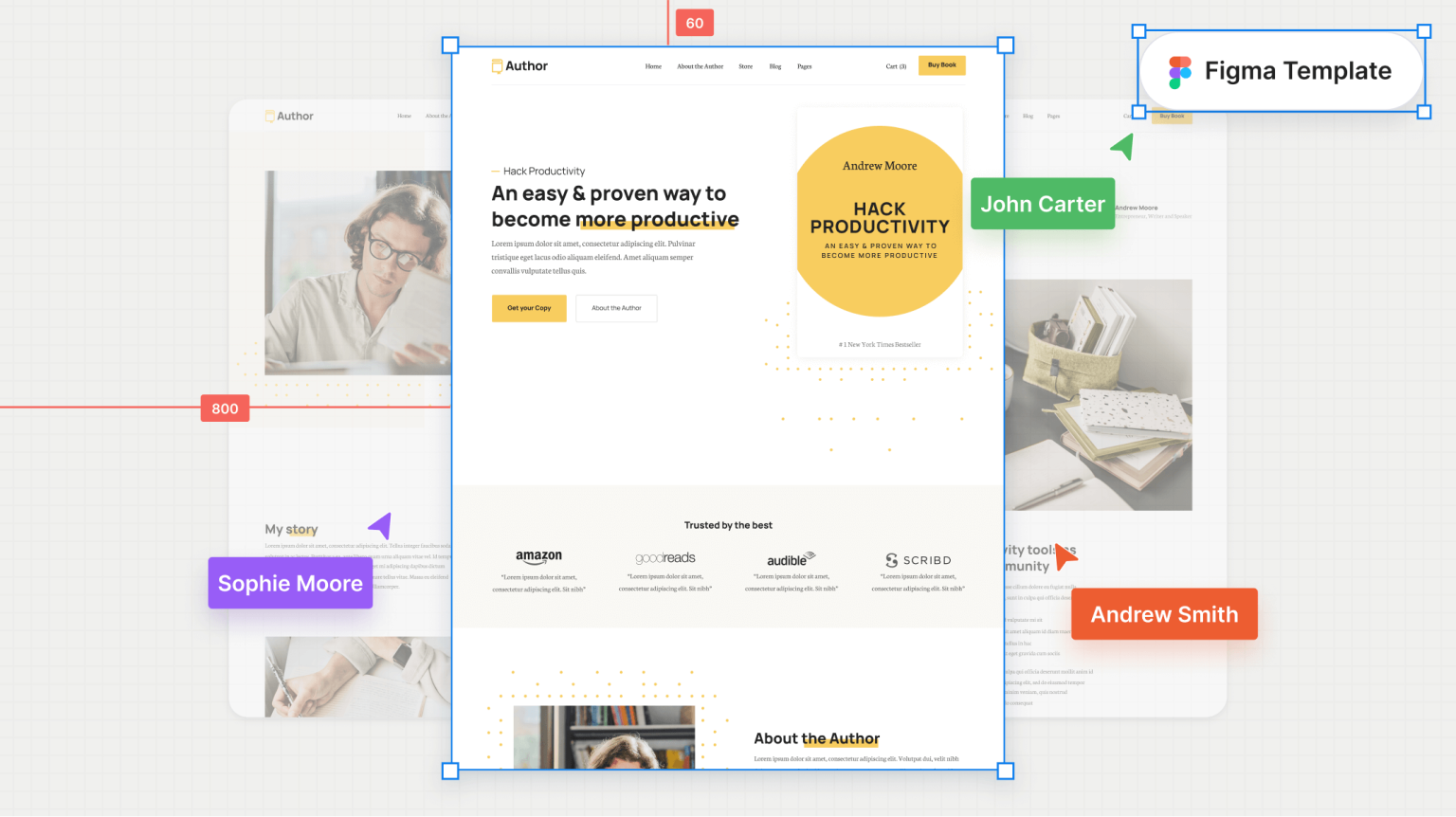 Author - Book Figma Template - Free Figma Resource | Figma Elements