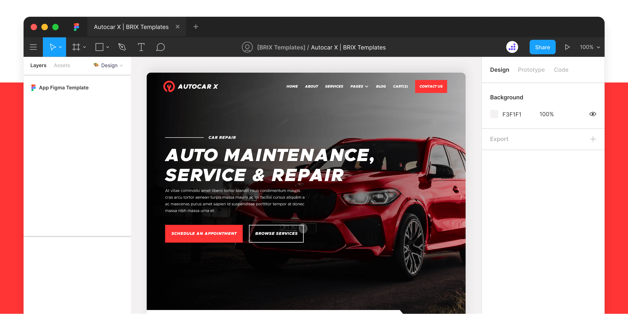 Car Maintenance Website Figma Template