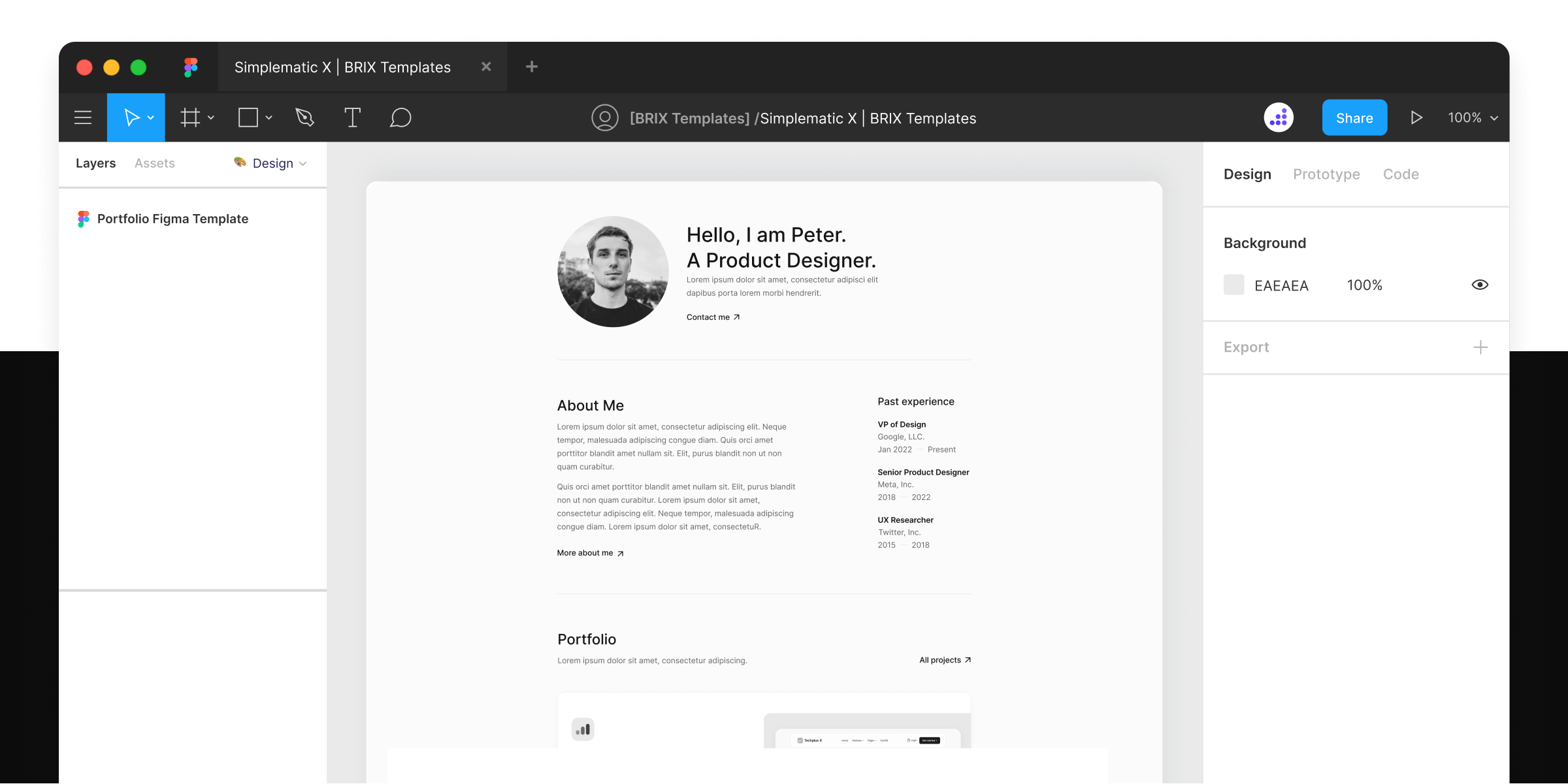 Creative Portfolio Website Figma Template