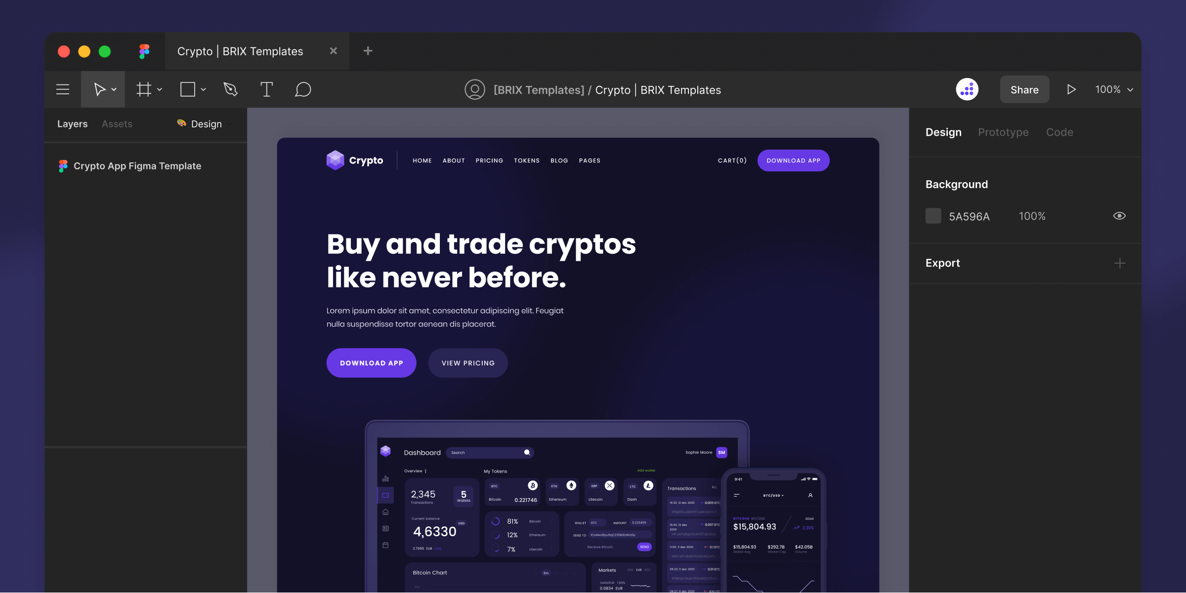 Cryptocurrencies Website Figma Template