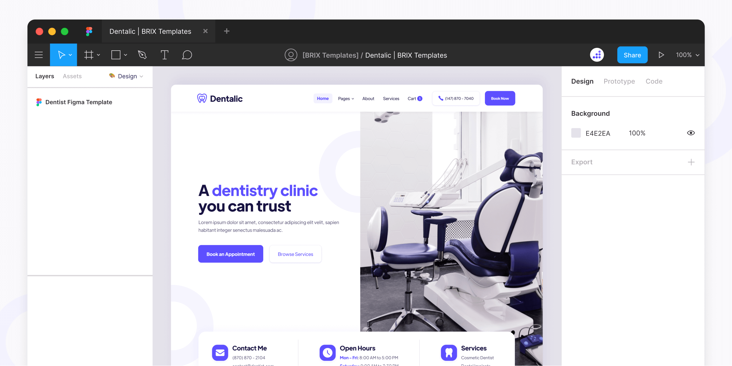 Dental Clinics Website Figma Template